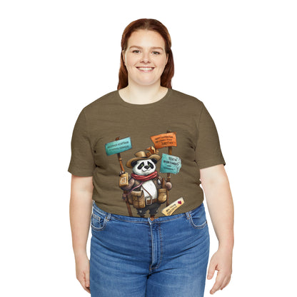 "Wanderlust Panda" Unisex Jersey Short Sleeve Tee