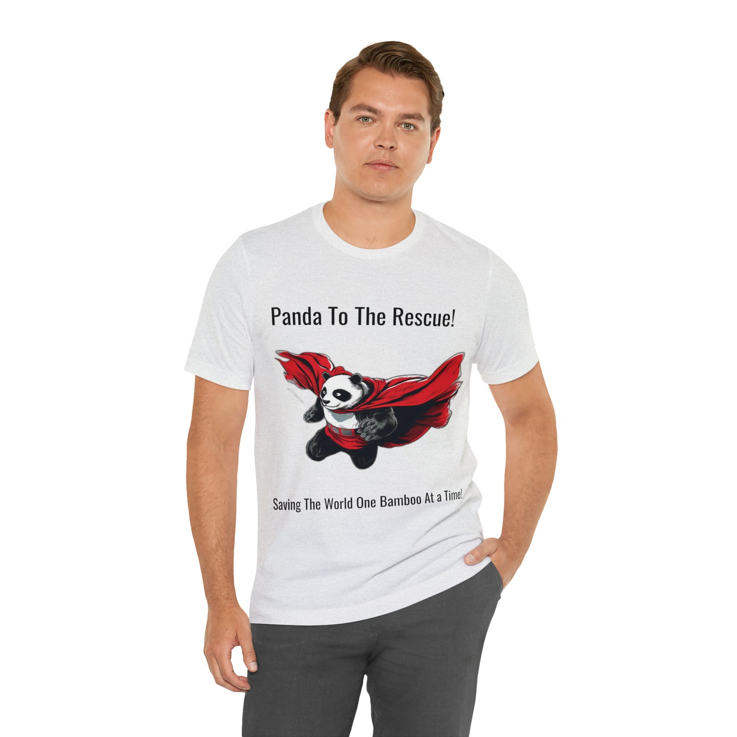 "Superhero Flying Panda" Unisex Jersey Short Sleeve Tee