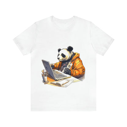 "Tech-Savvy Panda" Unisex Jersey Short Sleeve Tee