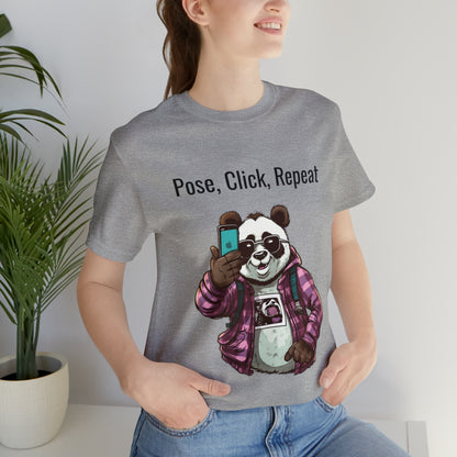 "Cool Panda Selfie" Unisex Jersey Short Sleeve Tee