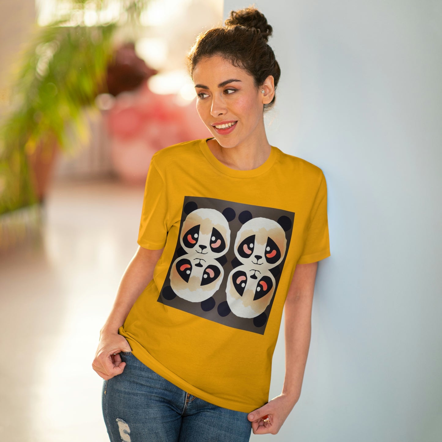 Panda Pattern Organic Unisex T-Shirt