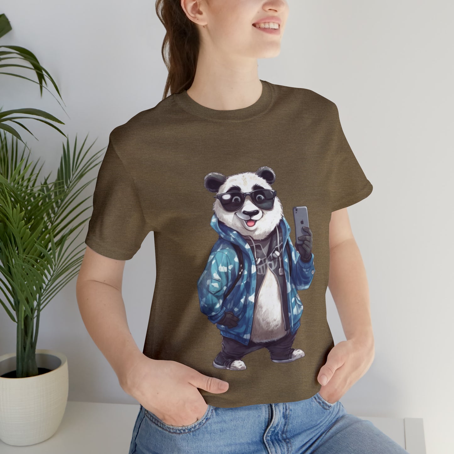 "Trendy Panda Selfie" Unisex Jersey Short Sleeve Tee