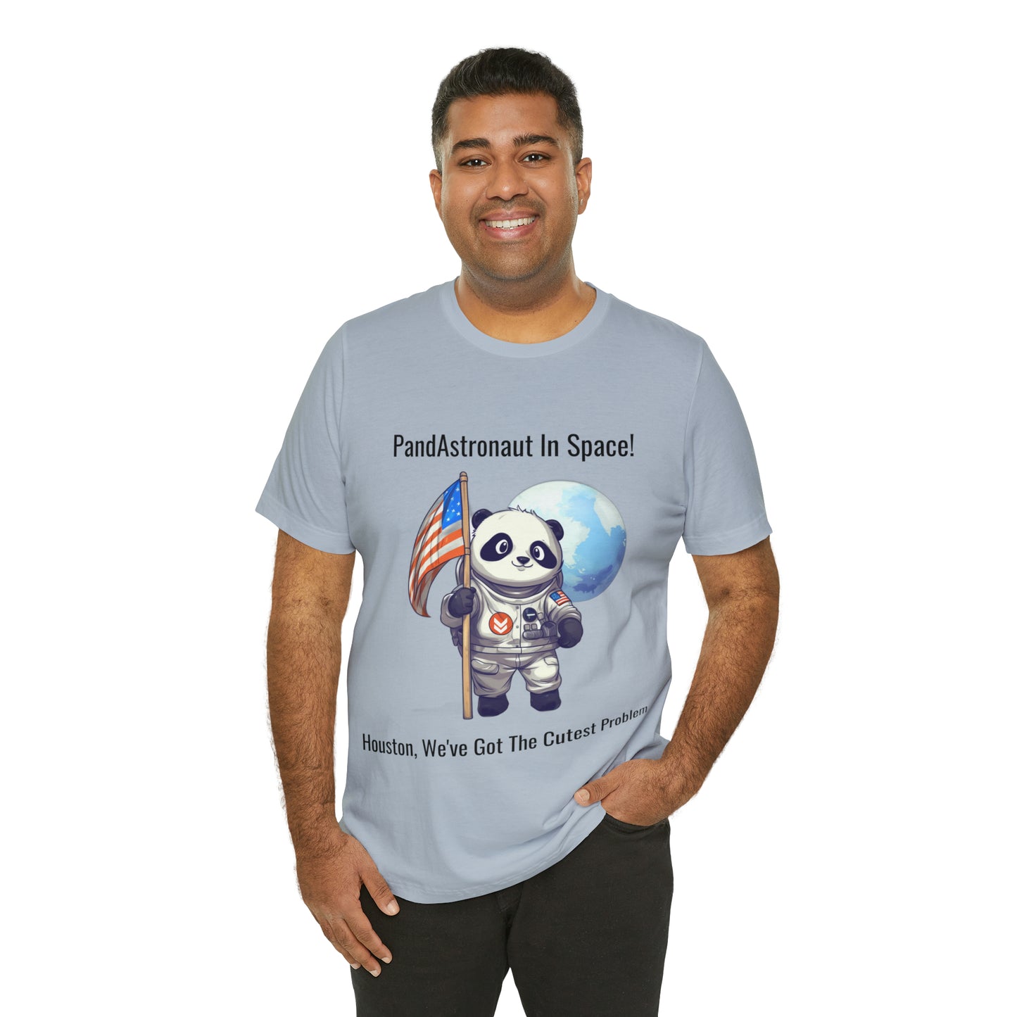 "Panda in Space" Unisex Jersey Short Sleeve Tee