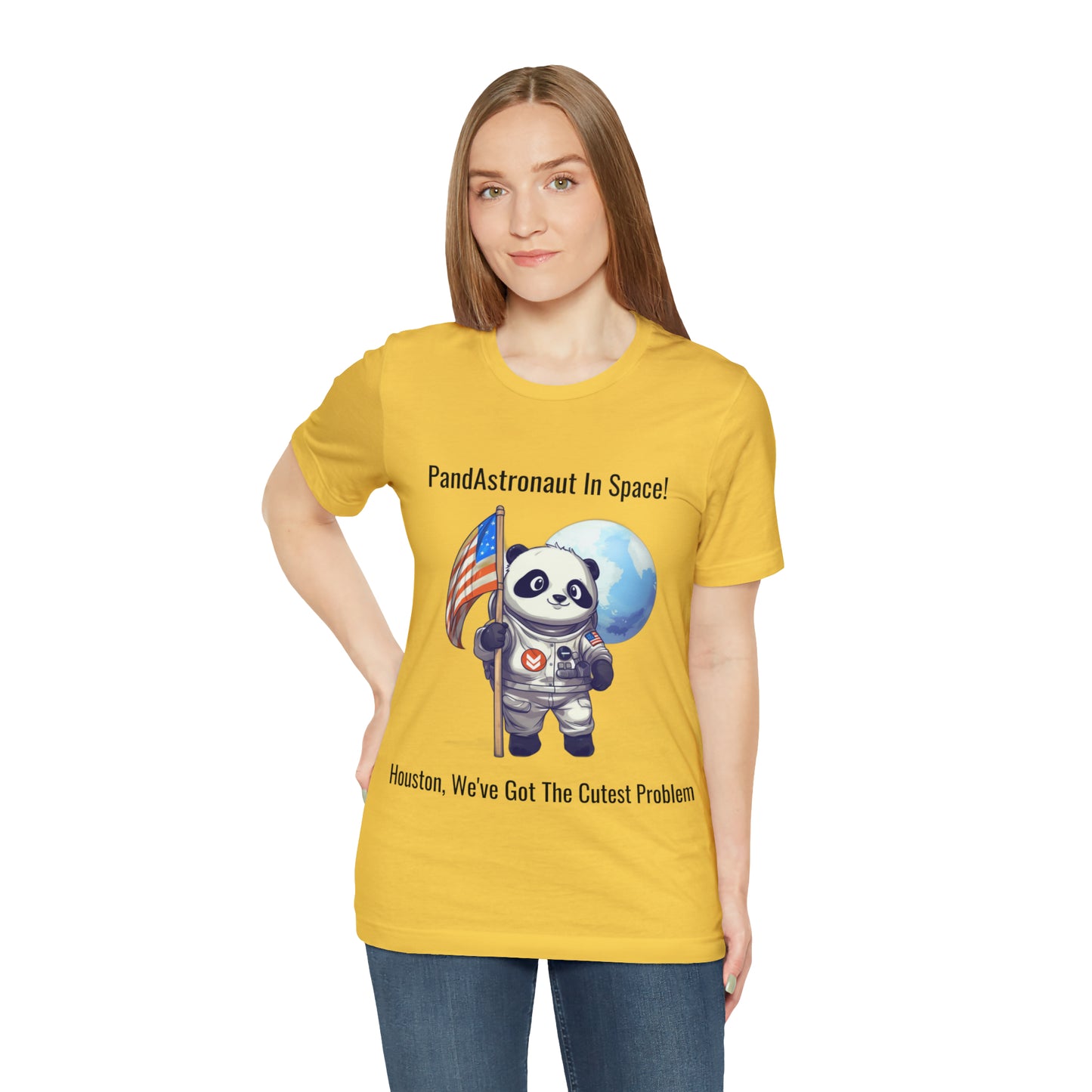 "Panda in Space" Unisex Jersey Short Sleeve Tee