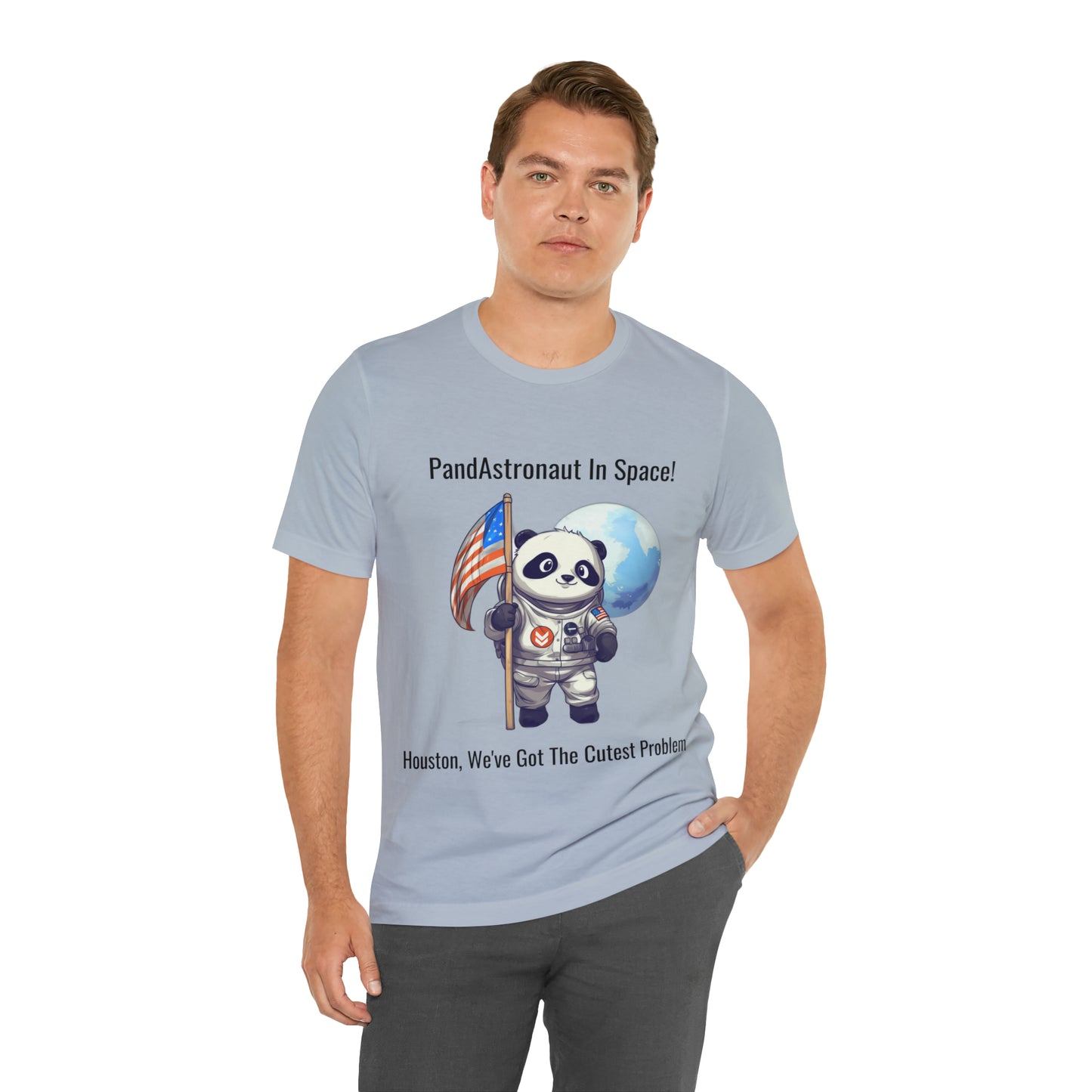 "Panda in Space" Unisex Jersey Short Sleeve Tee