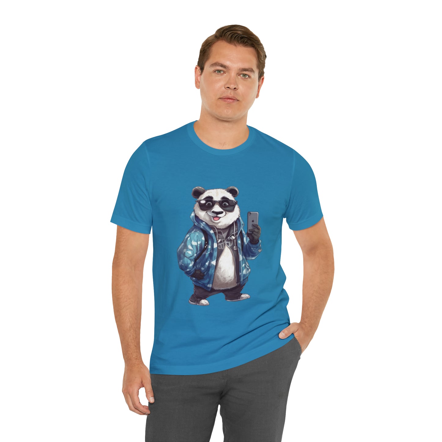 "Trendy Panda Selfie" Unisex Jersey Short Sleeve Tee