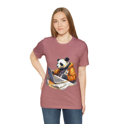 "Tech-Savvy Panda" Unisex Jersey Short Sleeve Tee