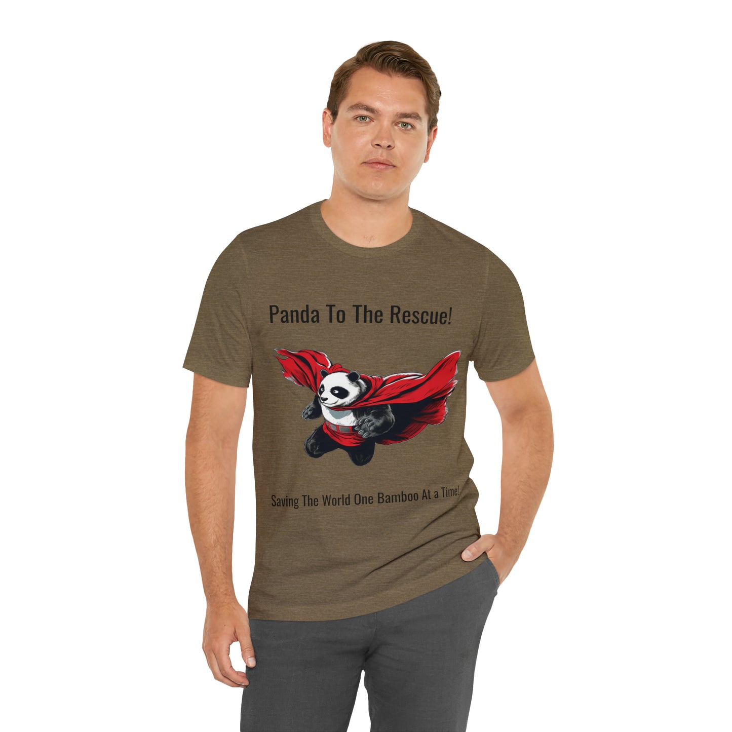 "Superhero Flying Panda" Unisex Jersey Short Sleeve Tee