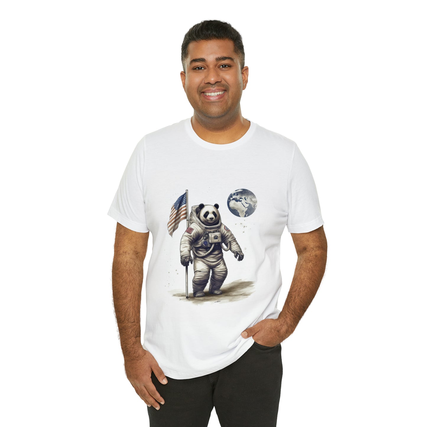 "Pandastronaut" Unisex Jersey Short Sleeve Tee