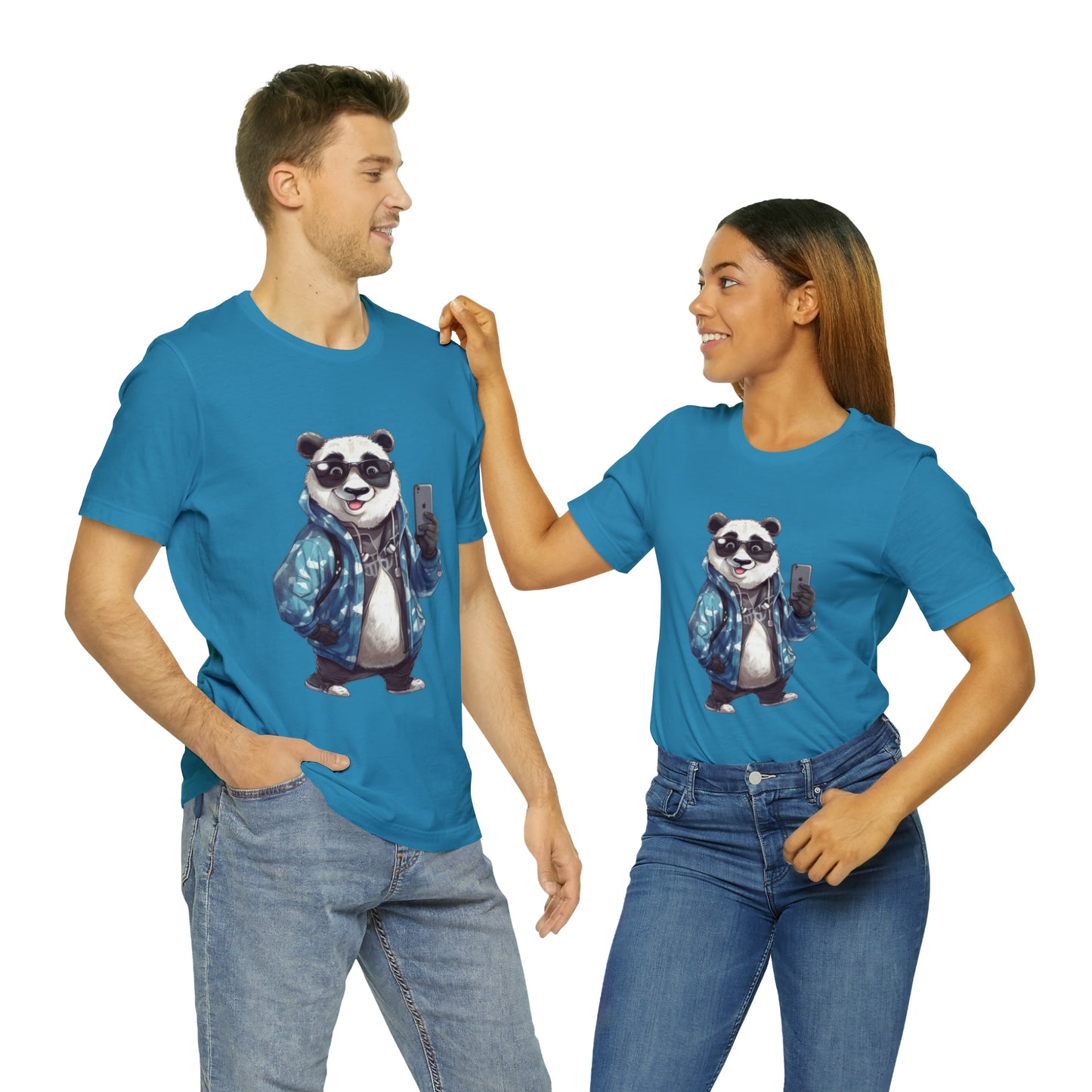 "Trendy Panda Selfie" Unisex Jersey Short Sleeve Tee