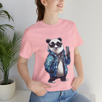 "Trendy Panda Selfie" Unisex Jersey Short Sleeve Tee