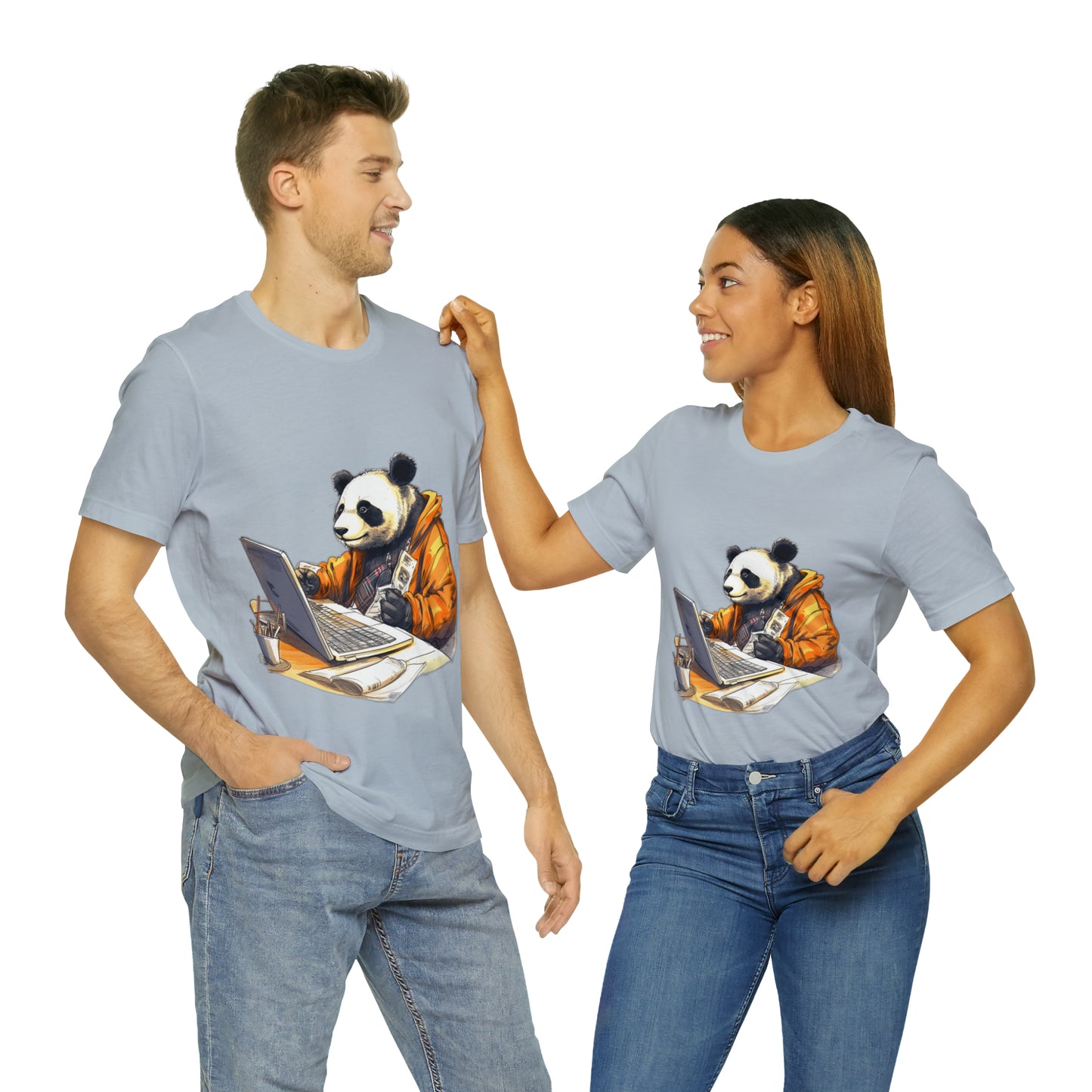 "Tech-Savvy Panda" Unisex Jersey Short Sleeve Tee