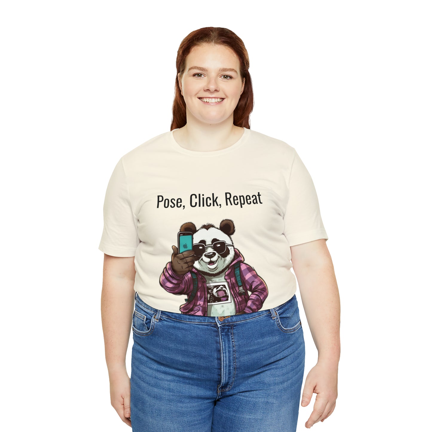 "Cool Panda Selfie" Unisex Jersey Short Sleeve Tee