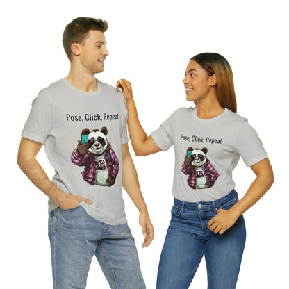 "Cool Panda Selfie" Unisex Jersey Short Sleeve Tee