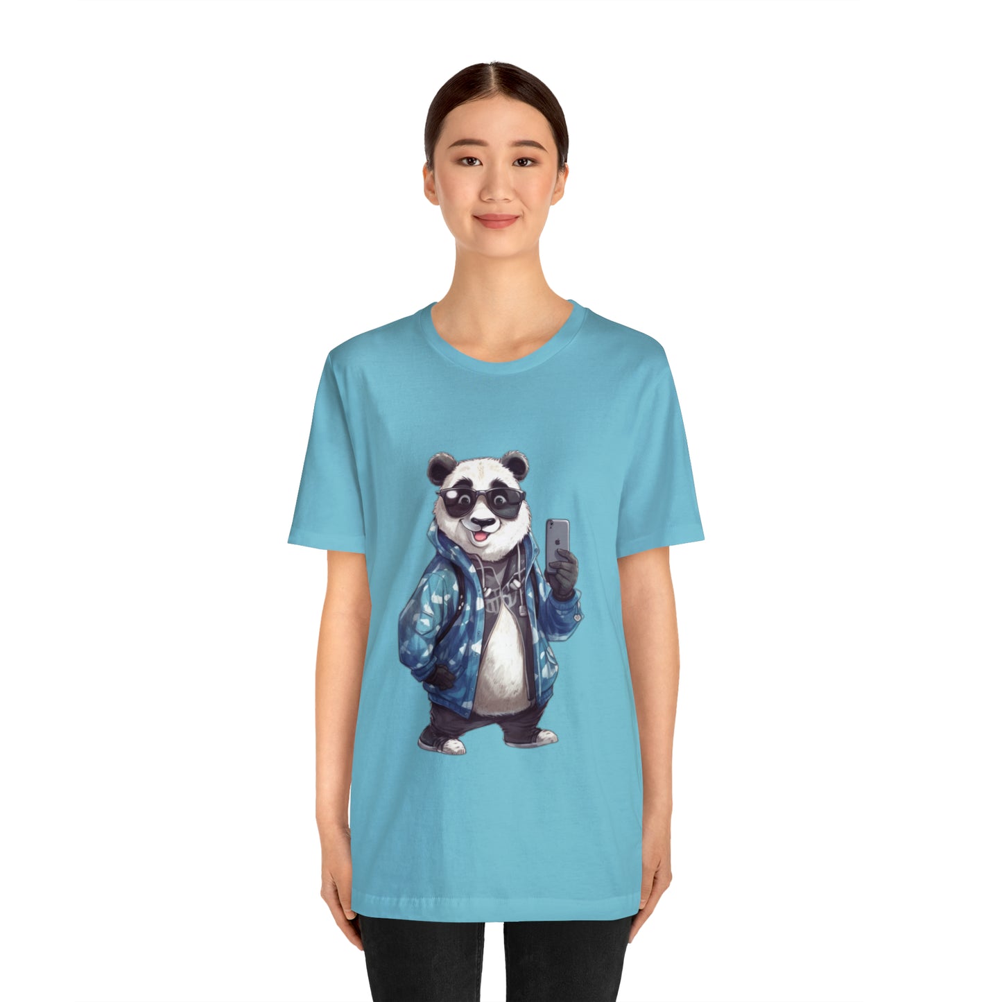 "Trendy Panda Selfie" Unisex Jersey Short Sleeve Tee