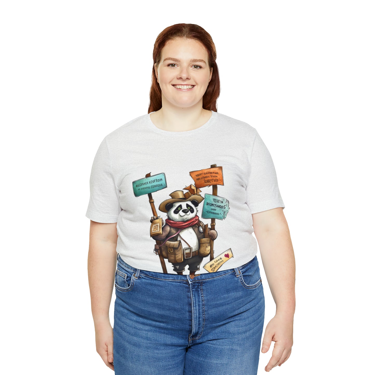 "Wanderlust Panda" Unisex Jersey Short Sleeve Tee