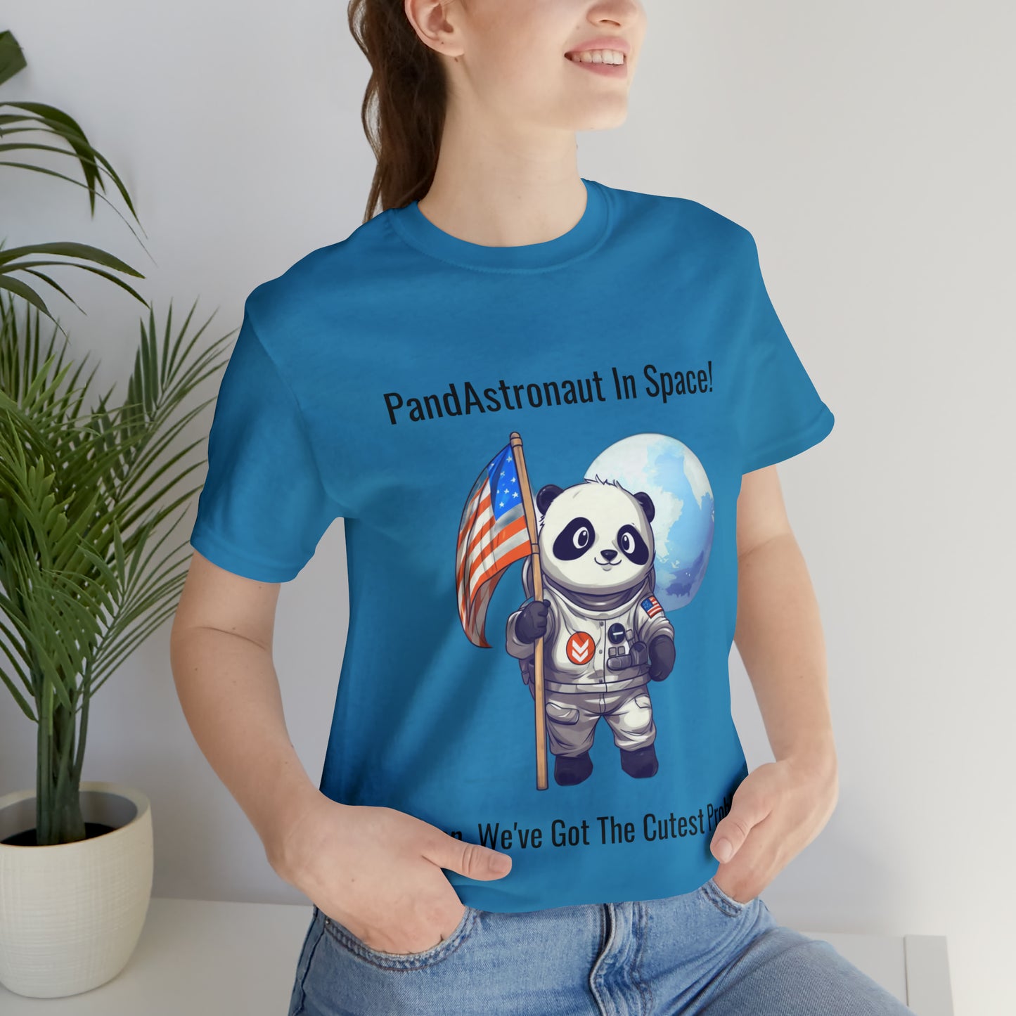 "Panda in Space" Unisex Jersey Short Sleeve Tee