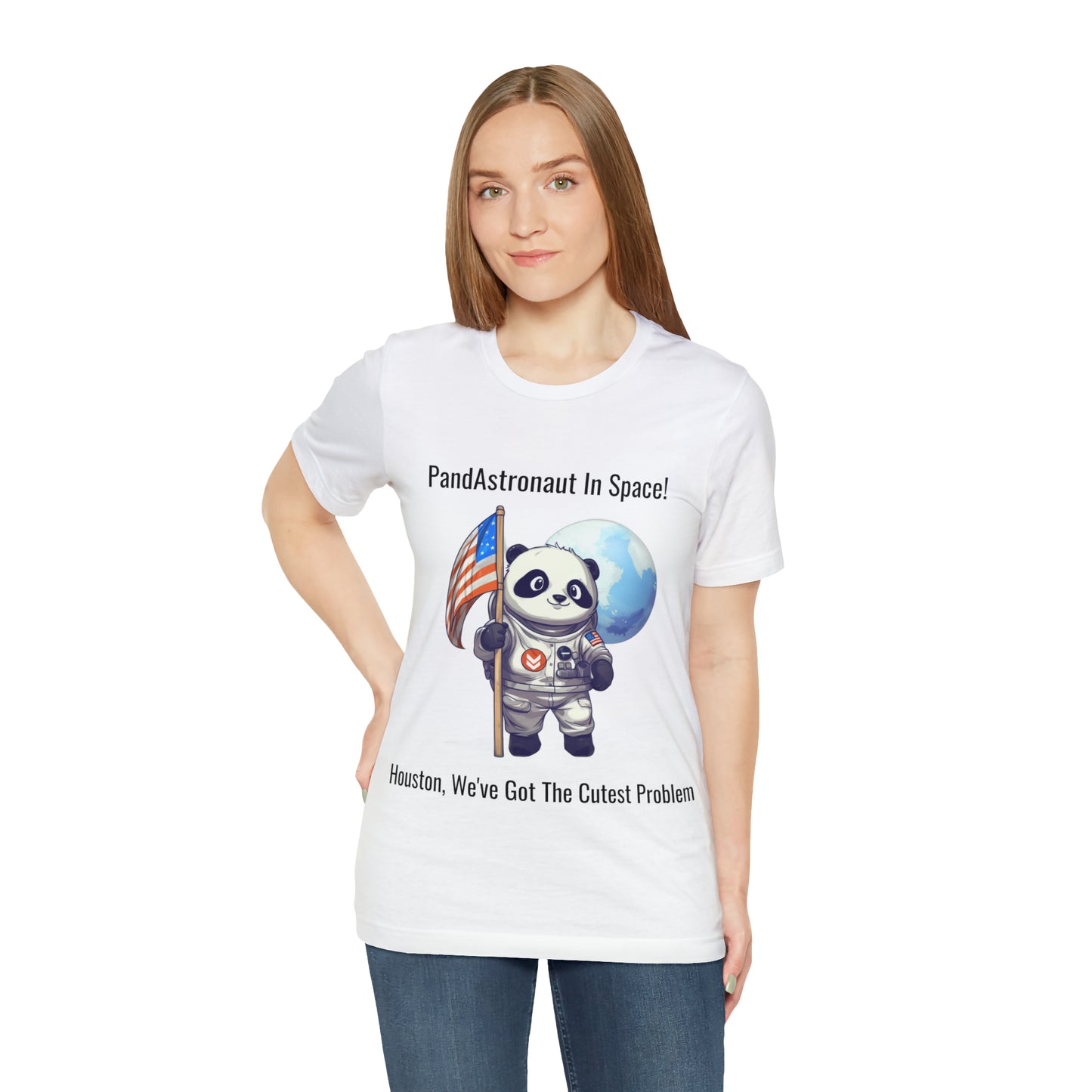 "Panda in Space" Unisex Jersey Short Sleeve Tee