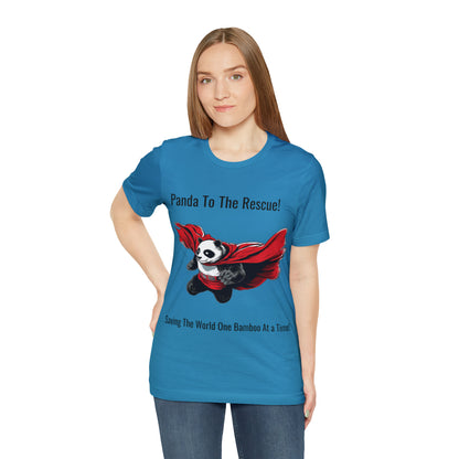 "Superhero Flying Panda" Unisex Jersey Short Sleeve Tee