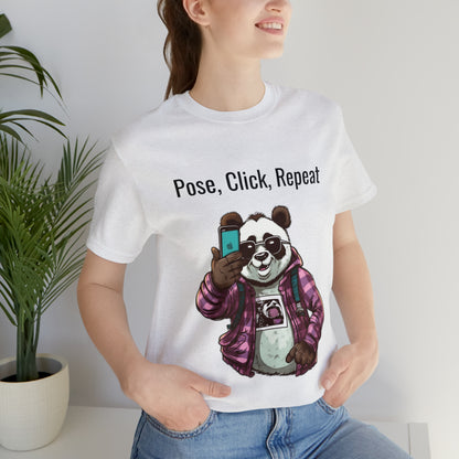 "Cool Panda Selfie" Unisex Jersey Short Sleeve Tee