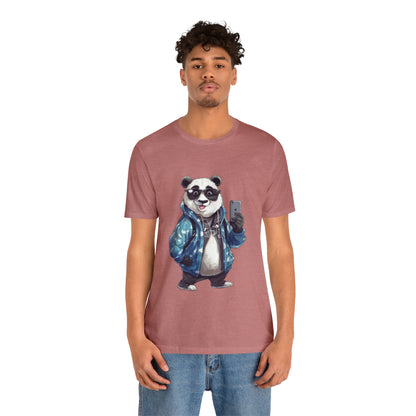 "Trendy Panda Selfie" Unisex Jersey Short Sleeve Tee