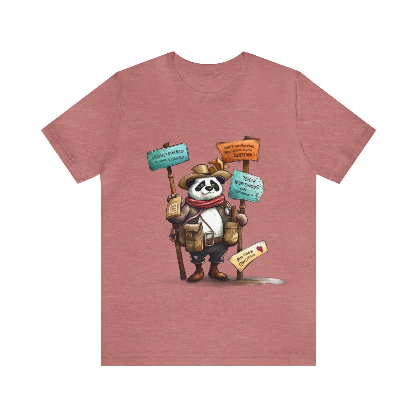 "Wanderlust Panda" Unisex Jersey Short Sleeve Tee