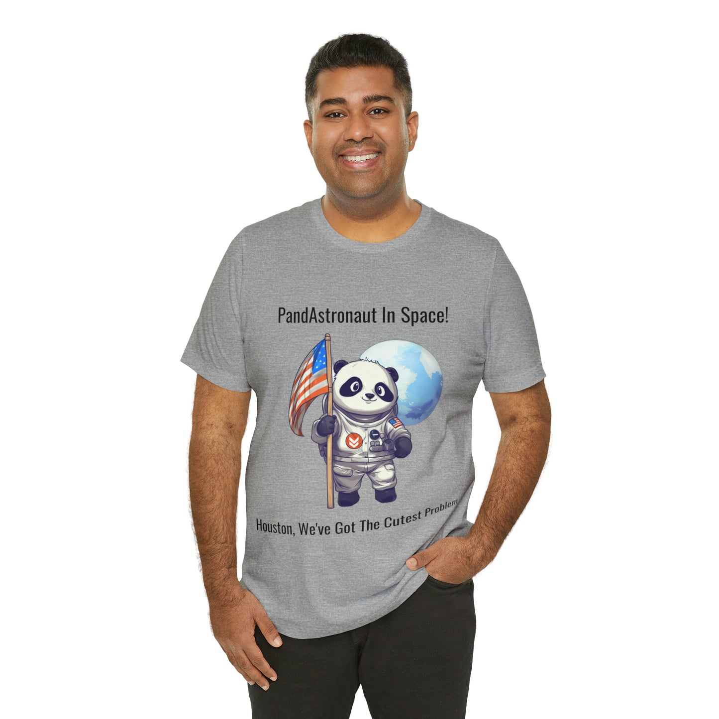 "Panda in Space" Unisex Jersey Short Sleeve Tee