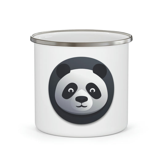 Monochrome Panda Enamel Mug