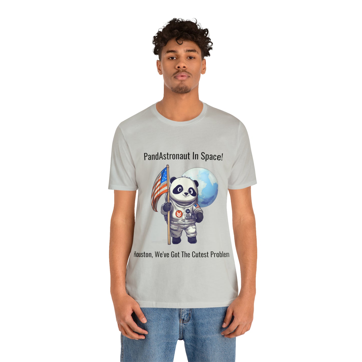 "Panda in Space" Unisex Jersey Short Sleeve Tee