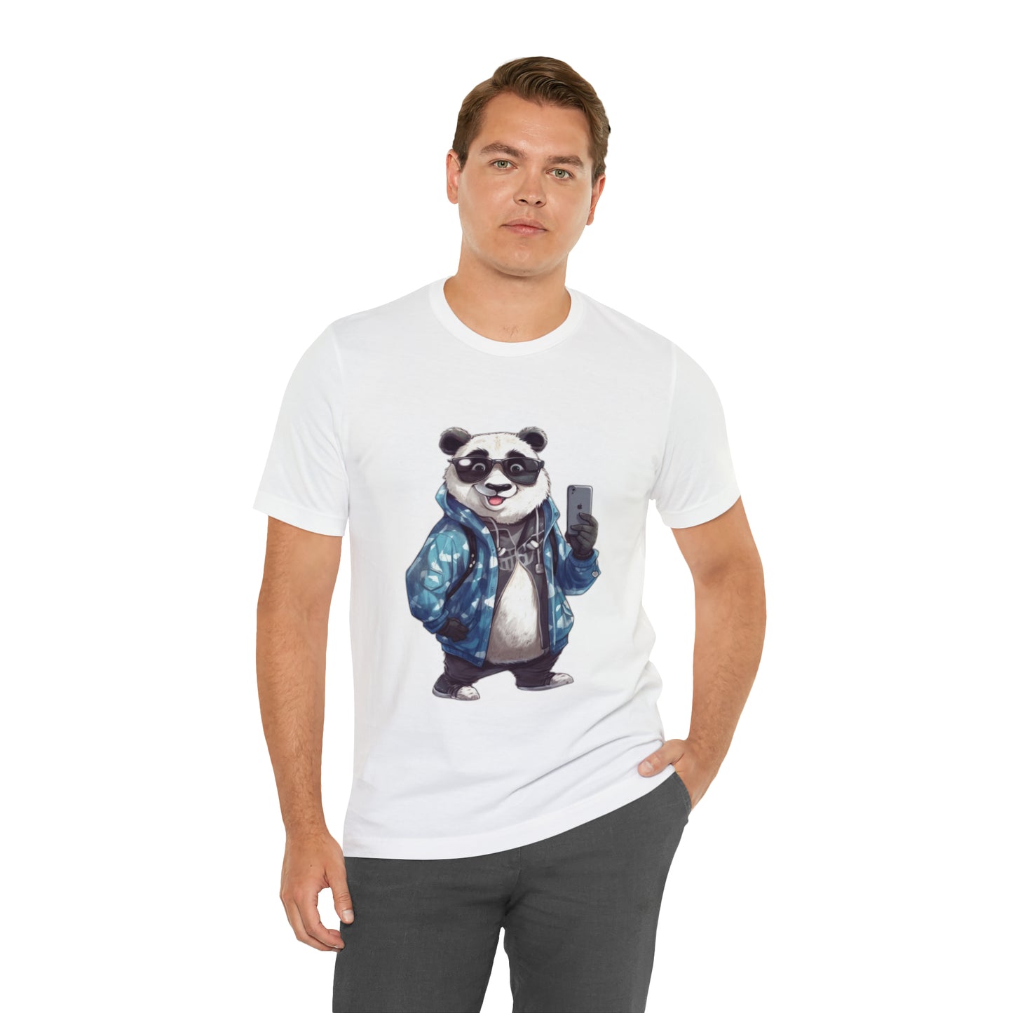 "Trendy Panda Selfie" Unisex Jersey Short Sleeve Tee