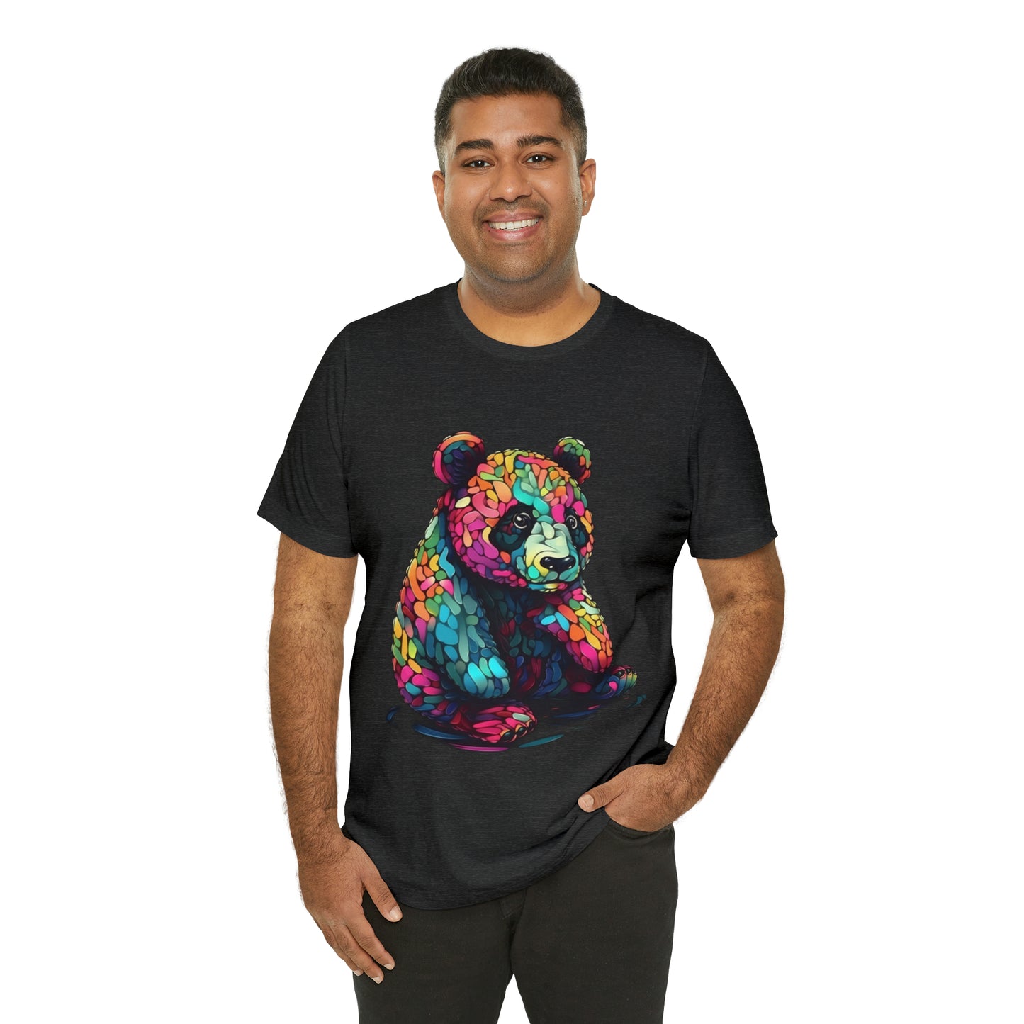 Geometric Colorful Panda Tee - Unisex Jersey Short Sleeve