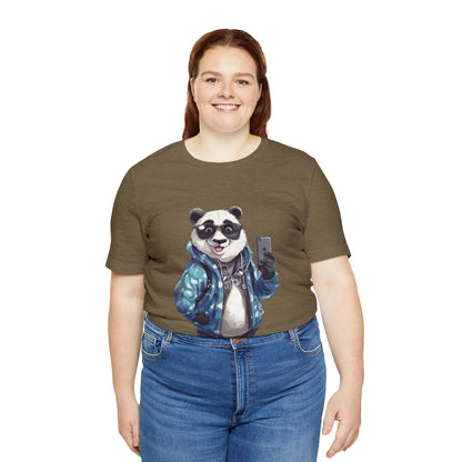 "Trendy Panda Selfie" Unisex Jersey Short Sleeve Tee