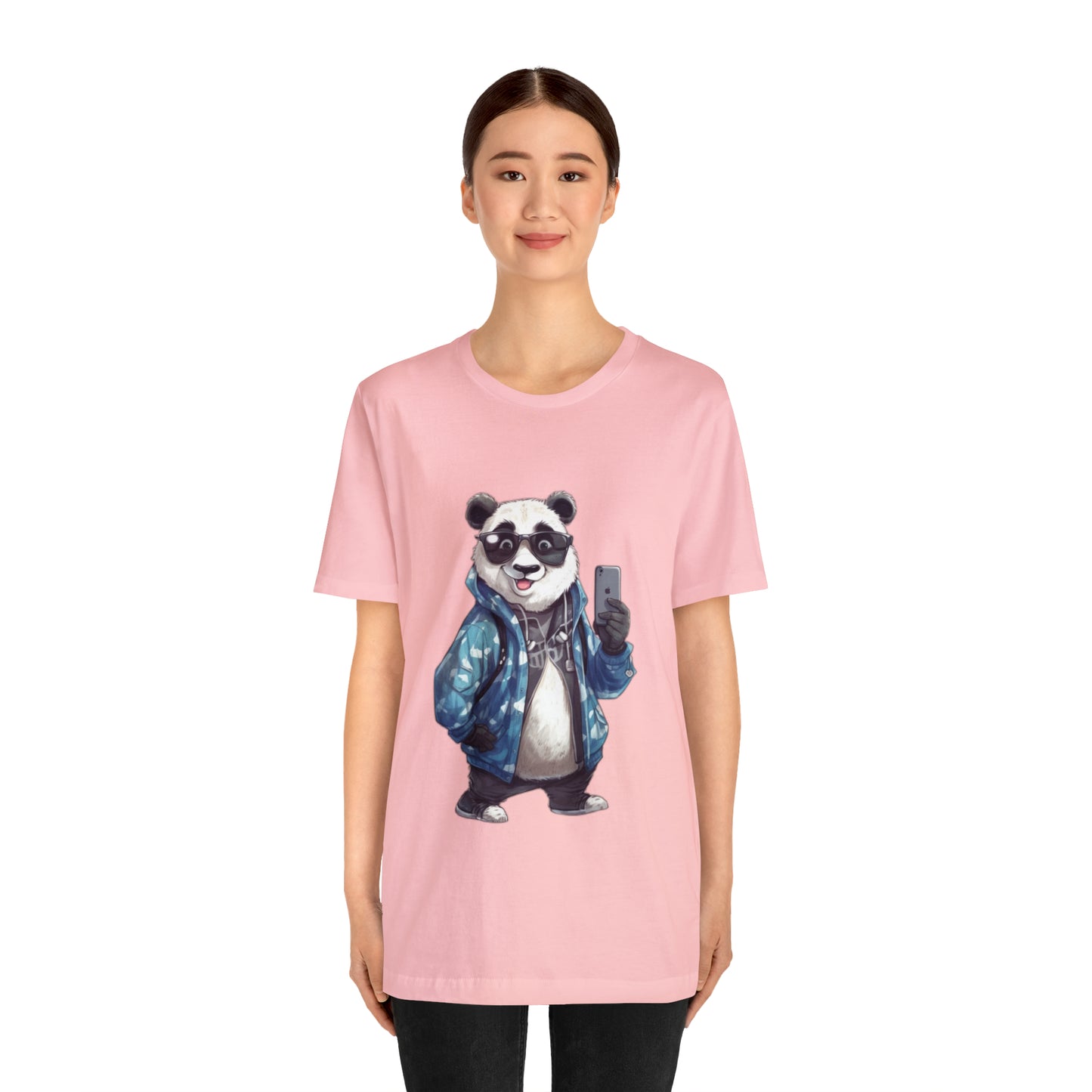 "Trendy Panda Selfie" Unisex Jersey Short Sleeve Tee