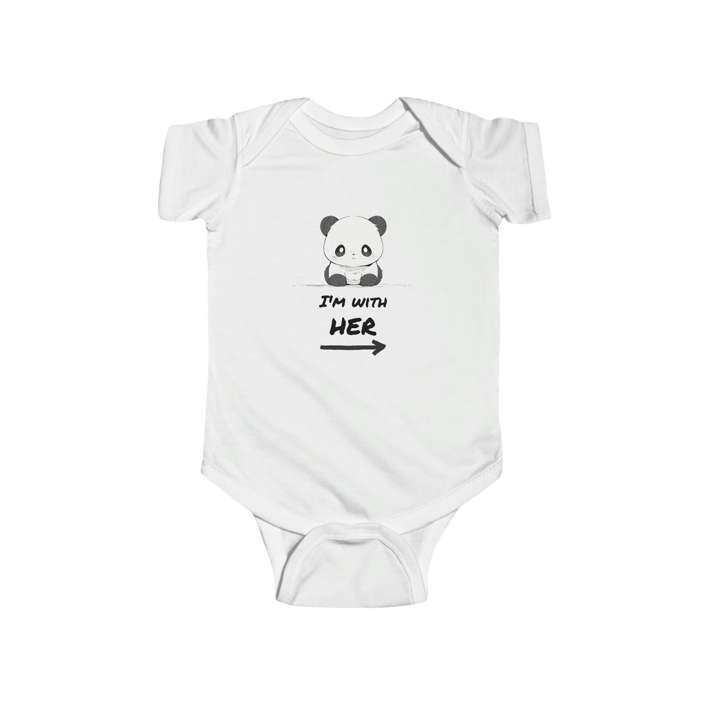 "I'm with Her" Panda Fine Infant Bodysuit