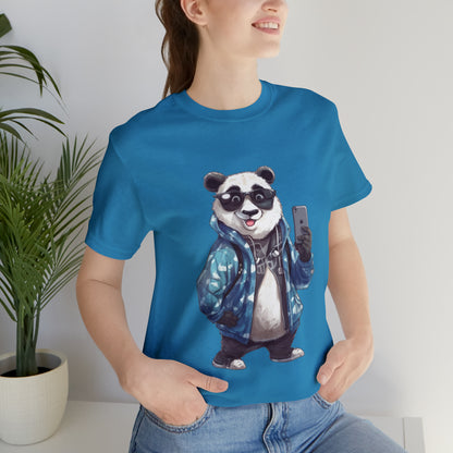 "Trendy Panda Selfie" Unisex Jersey Short Sleeve Tee