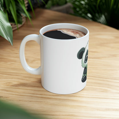 Panda Coffee Mug - 11oz Ceramic Mug with Coffee-Loving Panda Design