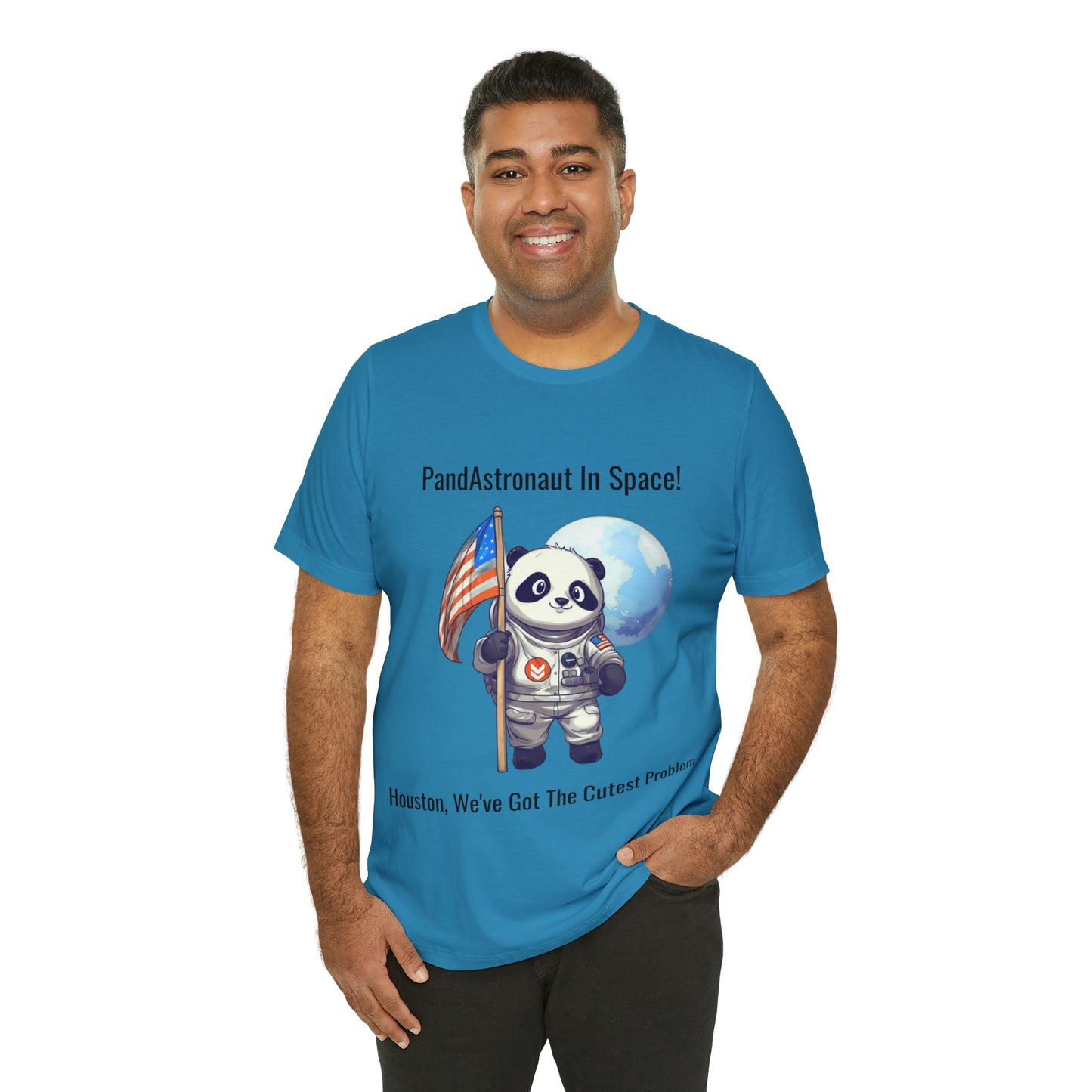 "Panda in Space" Unisex Jersey Short Sleeve Tee