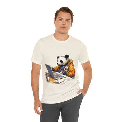 "Tech-Savvy Panda" Unisex Jersey Short Sleeve Tee