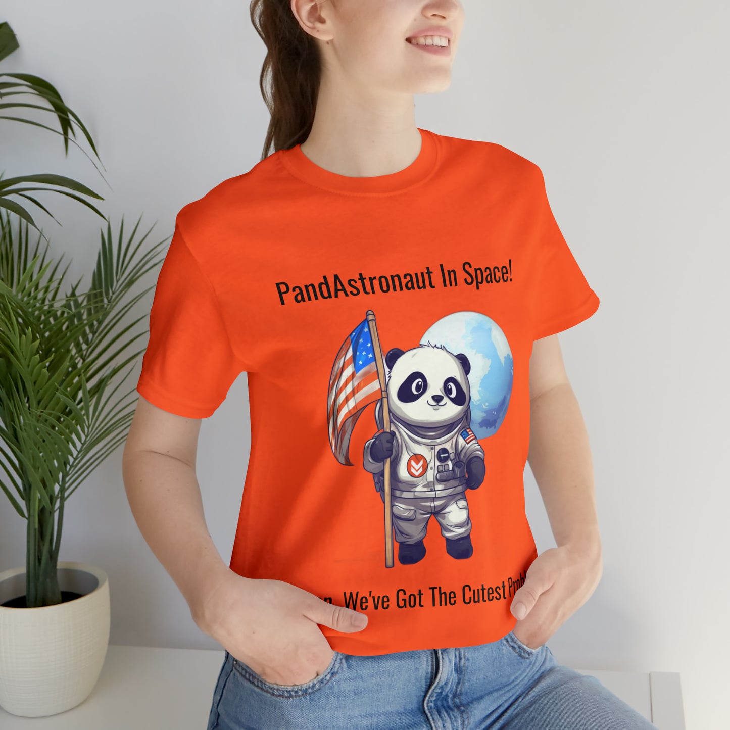 "Panda in Space" Unisex Jersey Short Sleeve Tee