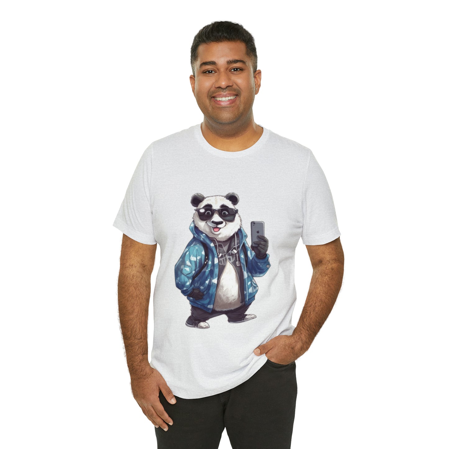 "Trendy Panda Selfie" Unisex Jersey Short Sleeve Tee