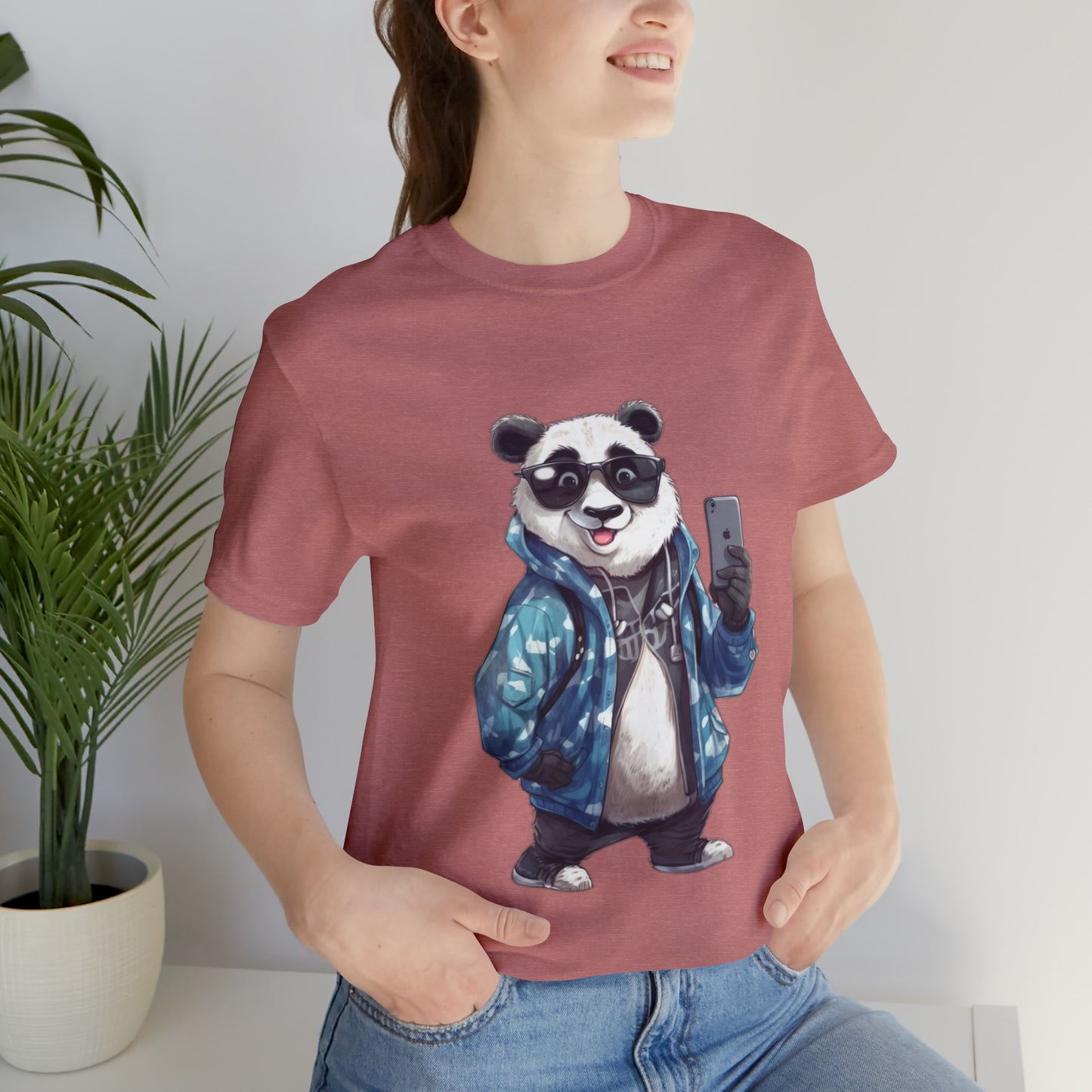 "Trendy Panda Selfie" Unisex Jersey Short Sleeve Tee