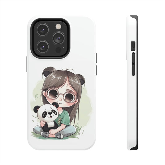 Girl & Panda Hug Tough Phone Case