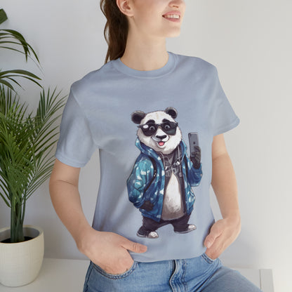 "Trendy Panda Selfie" Unisex Jersey Short Sleeve Tee