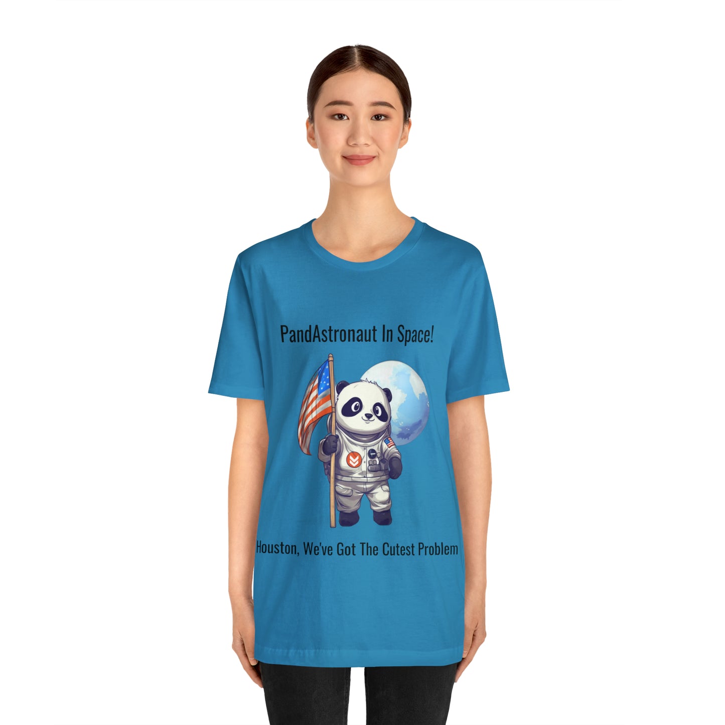 "Panda in Space" Unisex Jersey Short Sleeve Tee