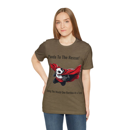 "Superhero Flying Panda" Unisex Jersey Short Sleeve Tee