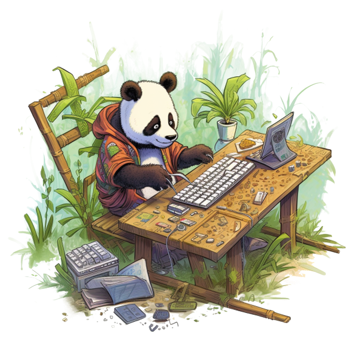 The Tech-Savvy Coder Panda Tee